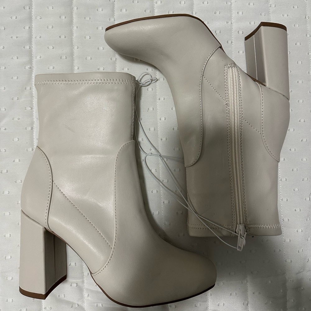 Target Cream Ankle Booties